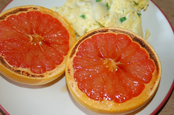 Broiled Grapefruit and Scrambled Eggs