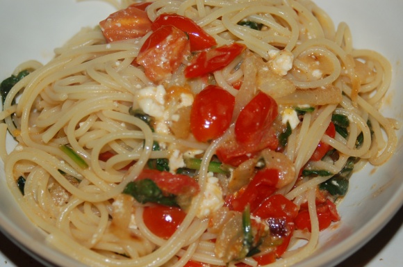 Tomato Feta Spaghetti